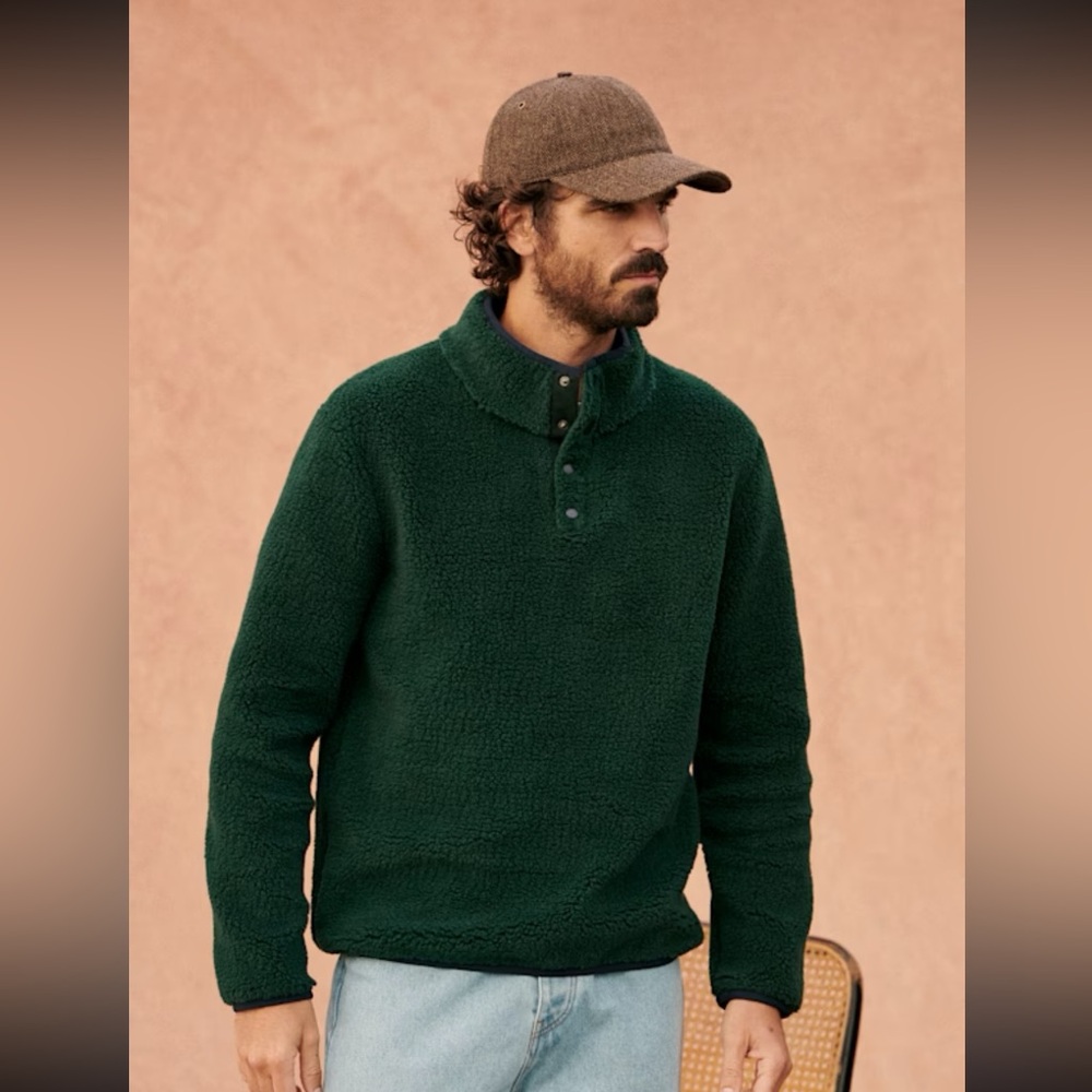 Tucker Octobre Editions Sezane Men's Deep Green Zip Up Jacket